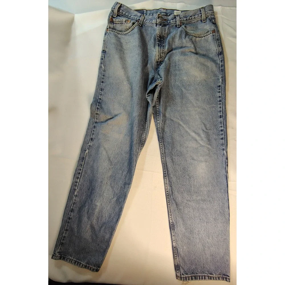 Levis 550 Relaxed Fit Jeans Mens 36x32 Light Wash Blue Vintage 90s Denim Tapered